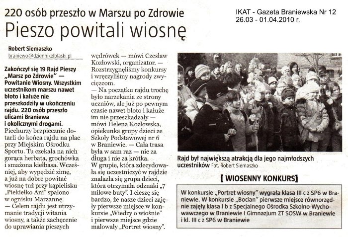 Pieszo powitali wiosnę