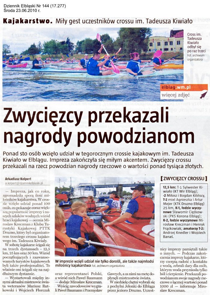 Zwycięzcy przekazali nagrody powodzianom