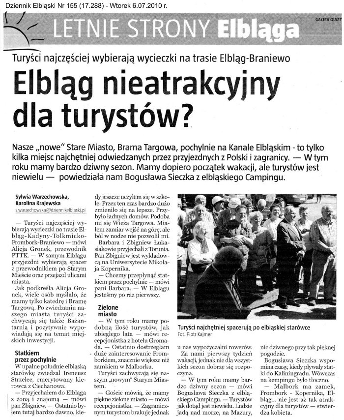 Elbląg nieatrakcyjny dla turystów?