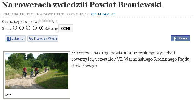 Na rowerach zwiedzili Powiat Braniewski 