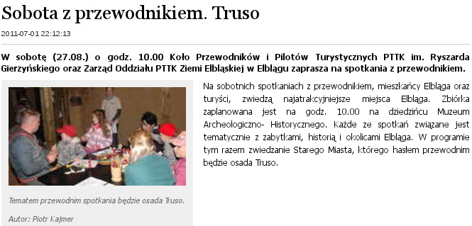 Sobota z przewodnikiem. Truso