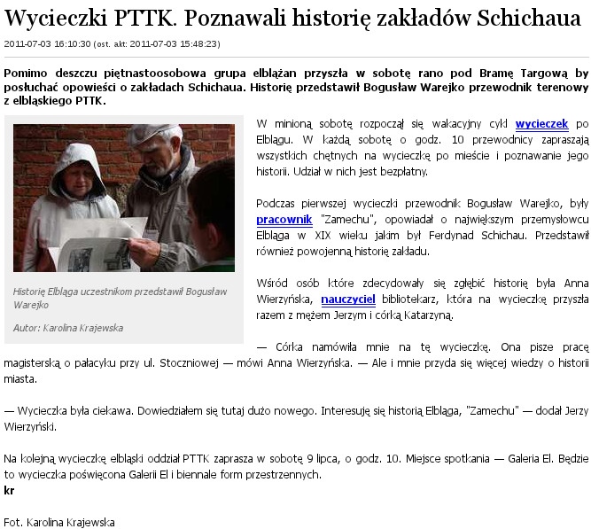 Wycieczki PTTK. Poznawali historię zakładów Schichaua