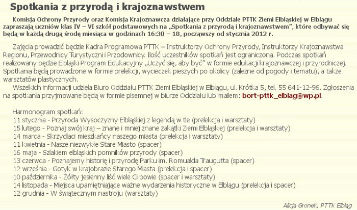 Spotkania z przyrodą i krajoznawstwem