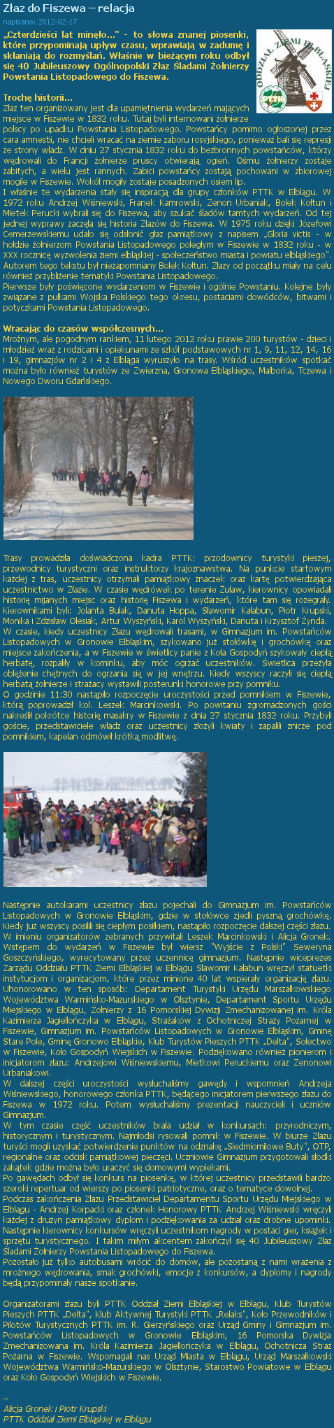 Złaz do Fiszewa – relacja