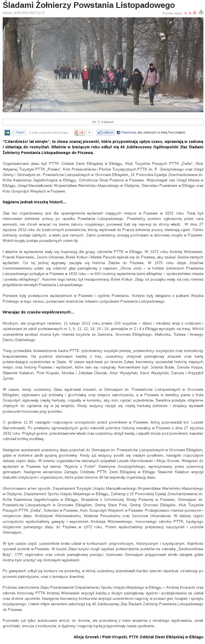 Śladami Żołnierzy Powstania Listopadowego