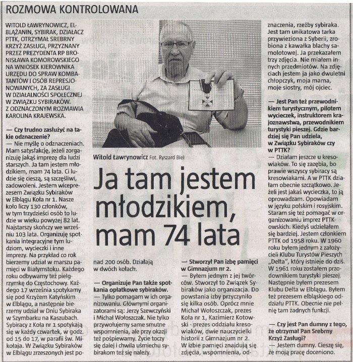 Jestem młodzikiem, mam 74 lata