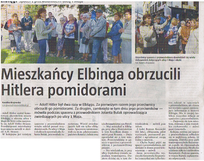 Mieszkańcy Elbląga obrzucili Hitlera pomidorami