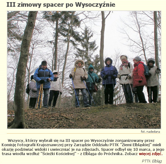 III zimowy spacer po Wysoczyźnie