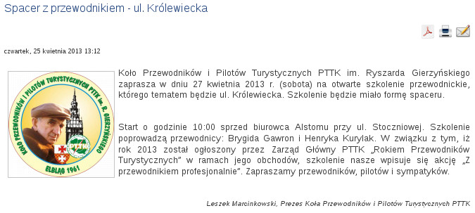 Spacer z przewodnikiem - ul. Królewiecka 