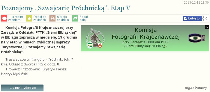 Poznajemy „Szwajcarię Próchnicką”. Etap V