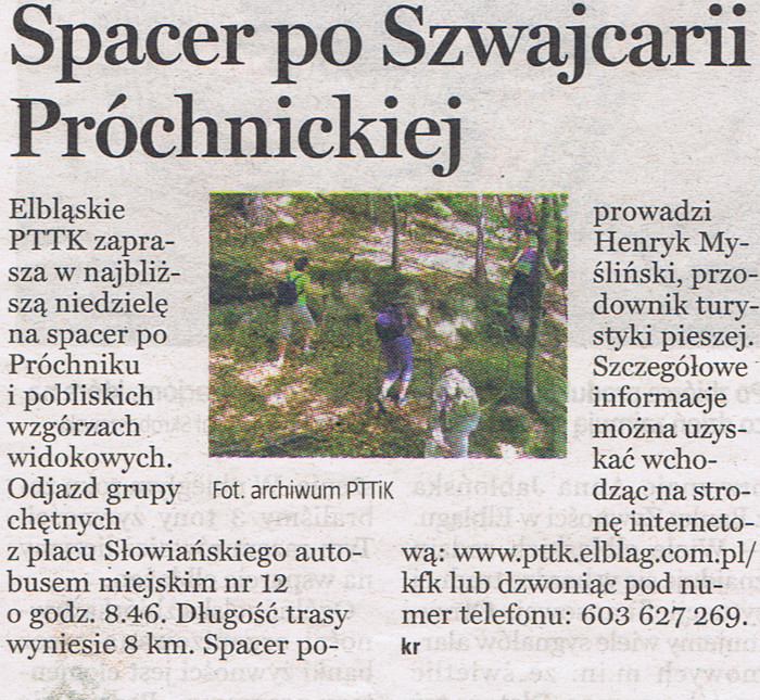 Spacer po Szwajcarii Próchnickiej