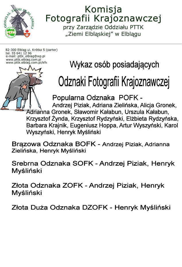 Wykaz Odznak Kot. Krajoznawczej 02.04.2014